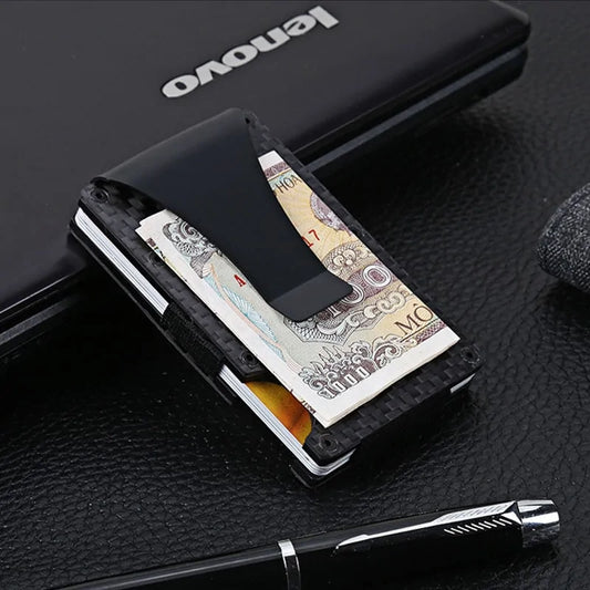 Portable ID Cardholder Clip Metal Case