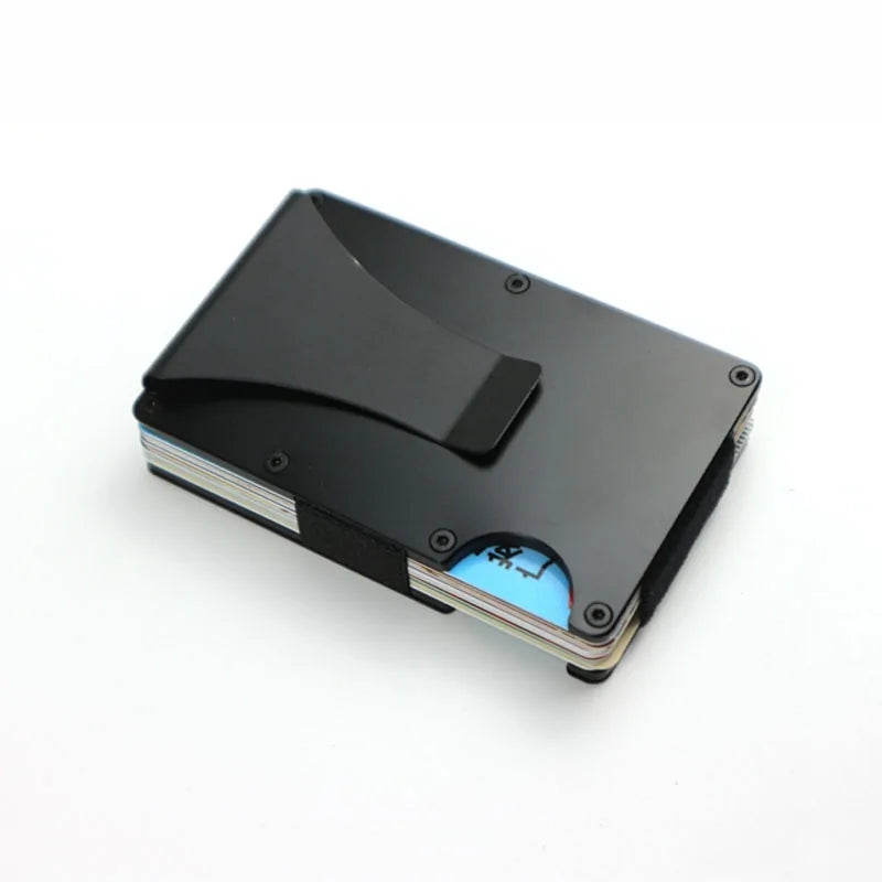 Portable ID Cardholder Clip Metal Case