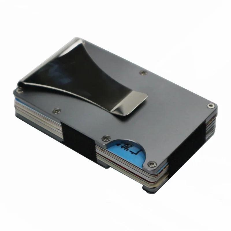 Portable ID Cardholder Clip Metal Case