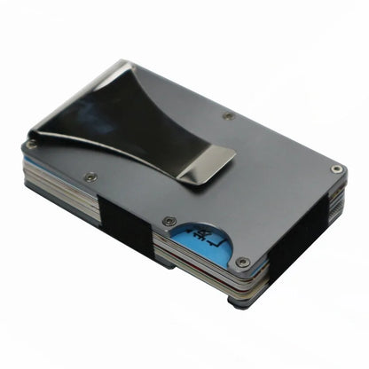 Portable ID Cardholder Clip Metal Case