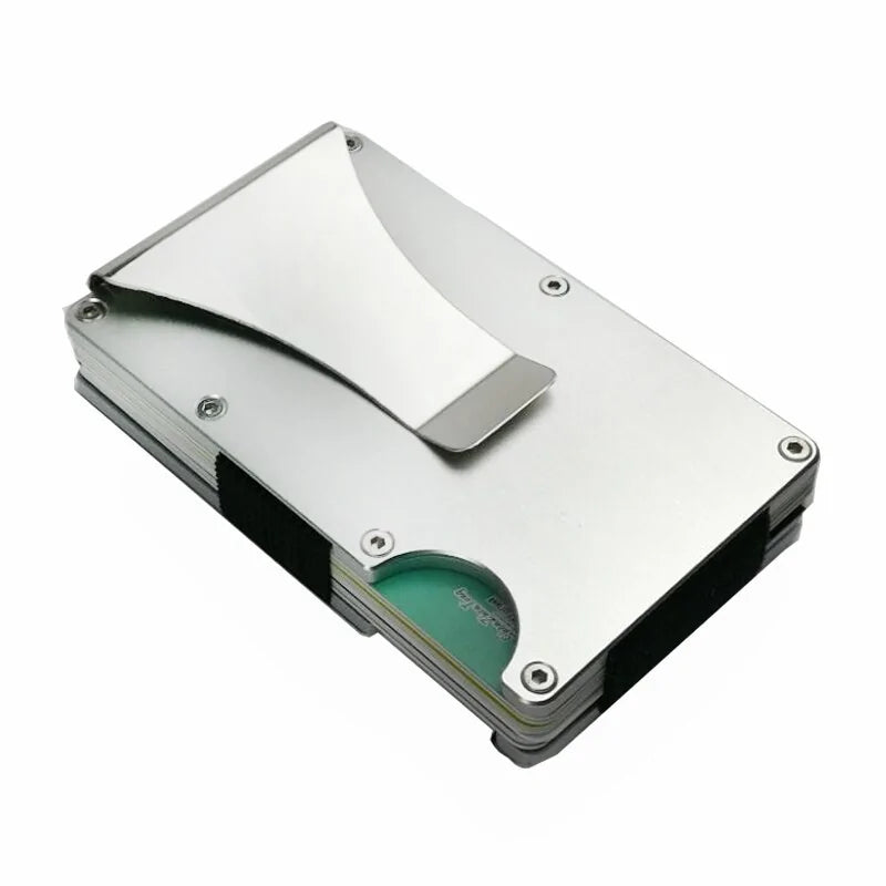 Portable ID Cardholder Clip Metal Case